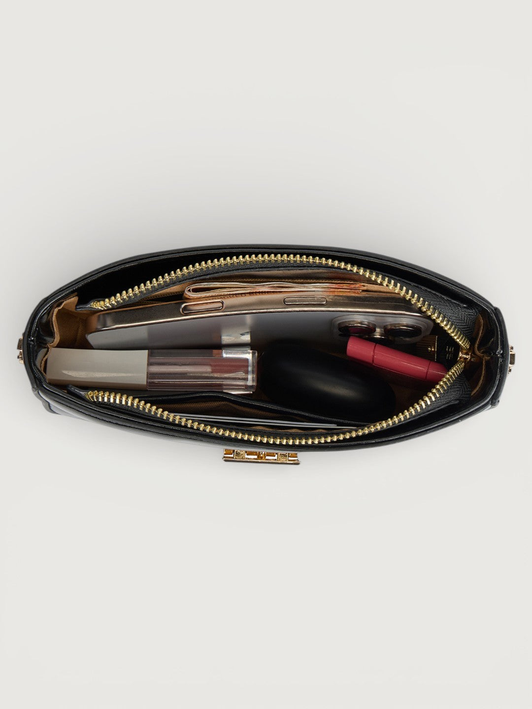 The Lena Crossbody Bag in - JET BLACK