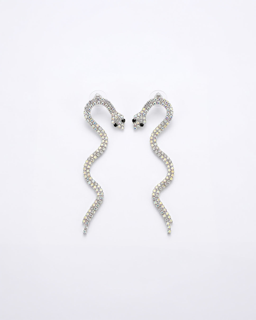 Silver Serpent Glam Earrings