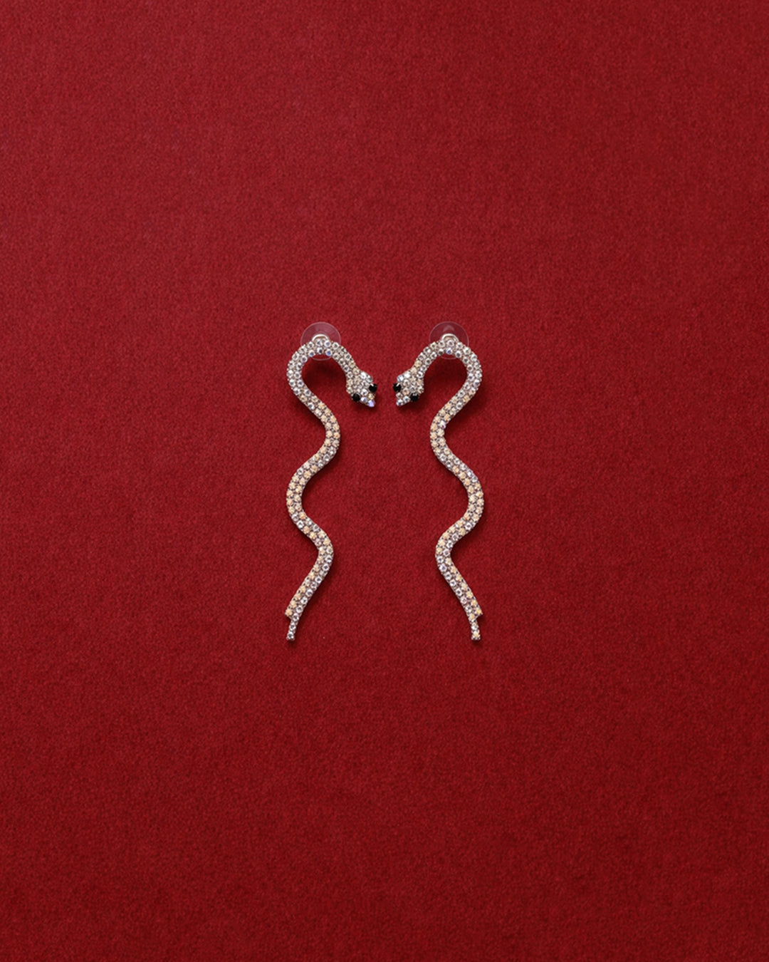 Silver Serpent Glam Earrings