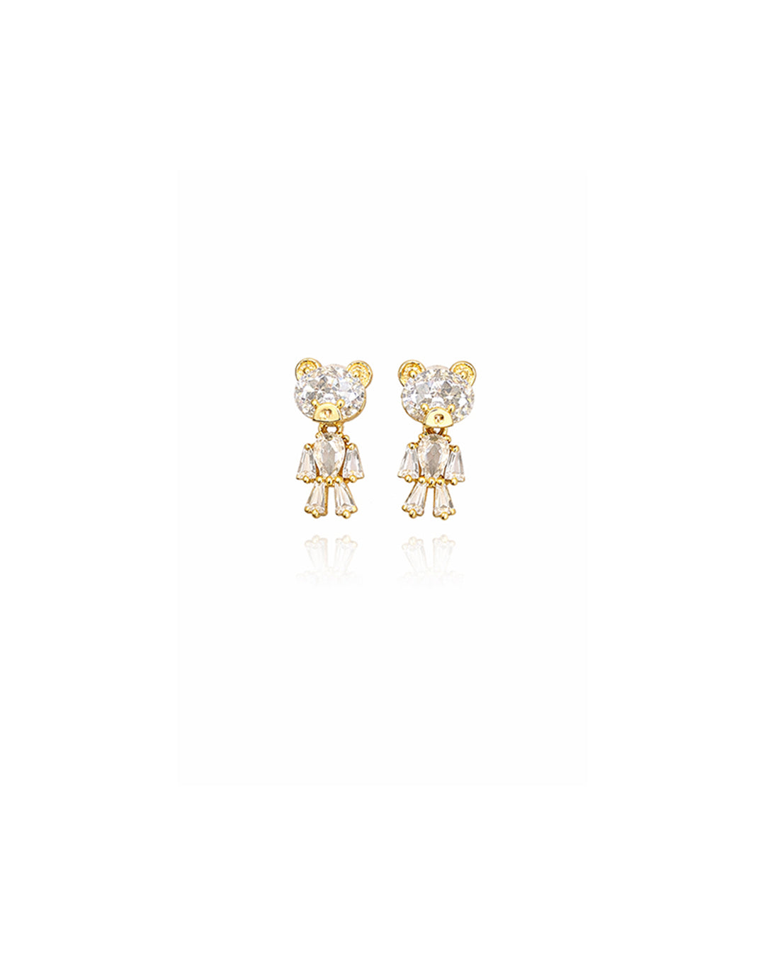 Crystal Teddy Charm Earrings