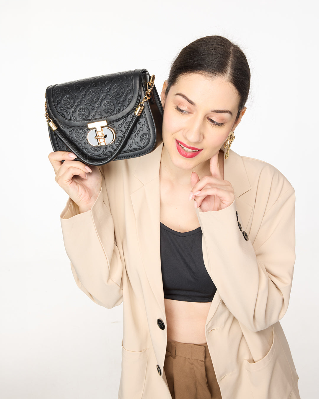 The Mira Crossbody in- JET BLACK