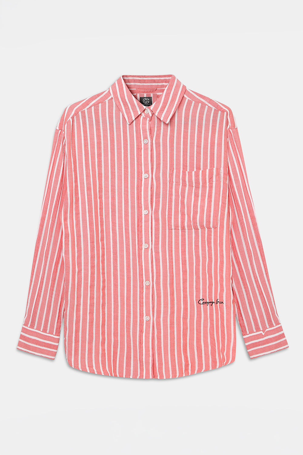 Coral Stripe Shirt – Coral