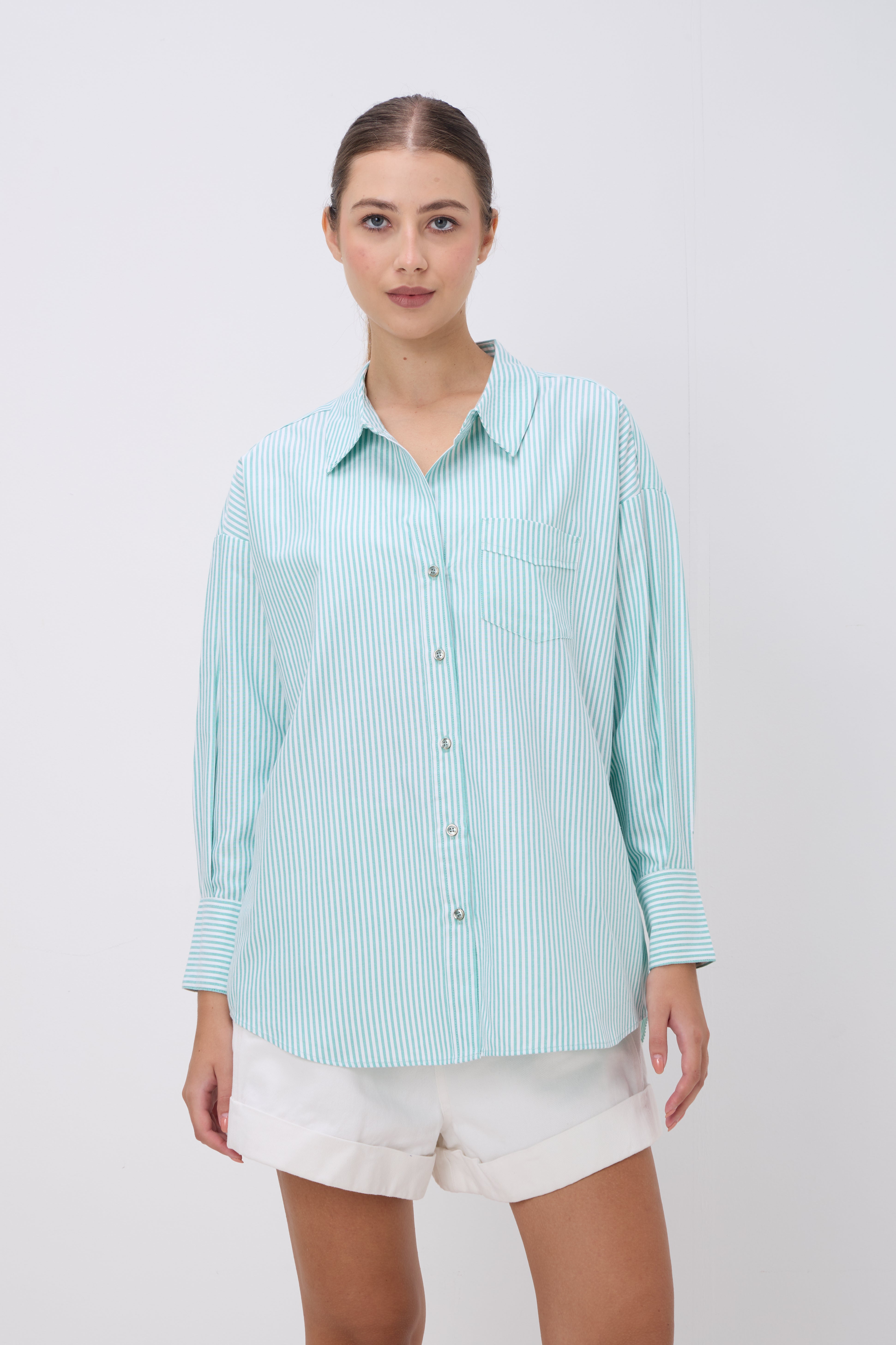 ATLAS STRIPE SHIRT – MINT GREEN