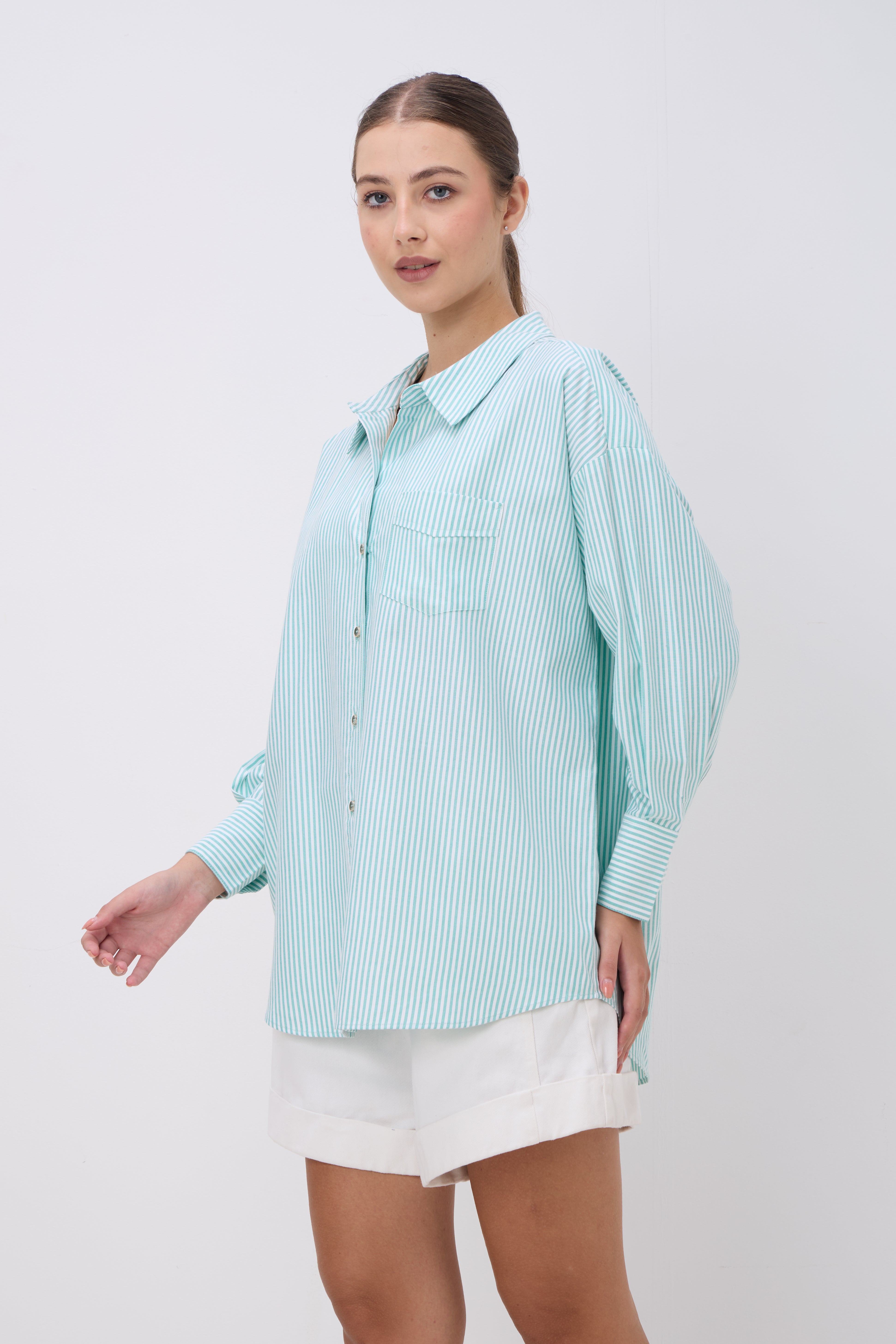 ATLAS STRIPE SHIRT – MINT GREEN