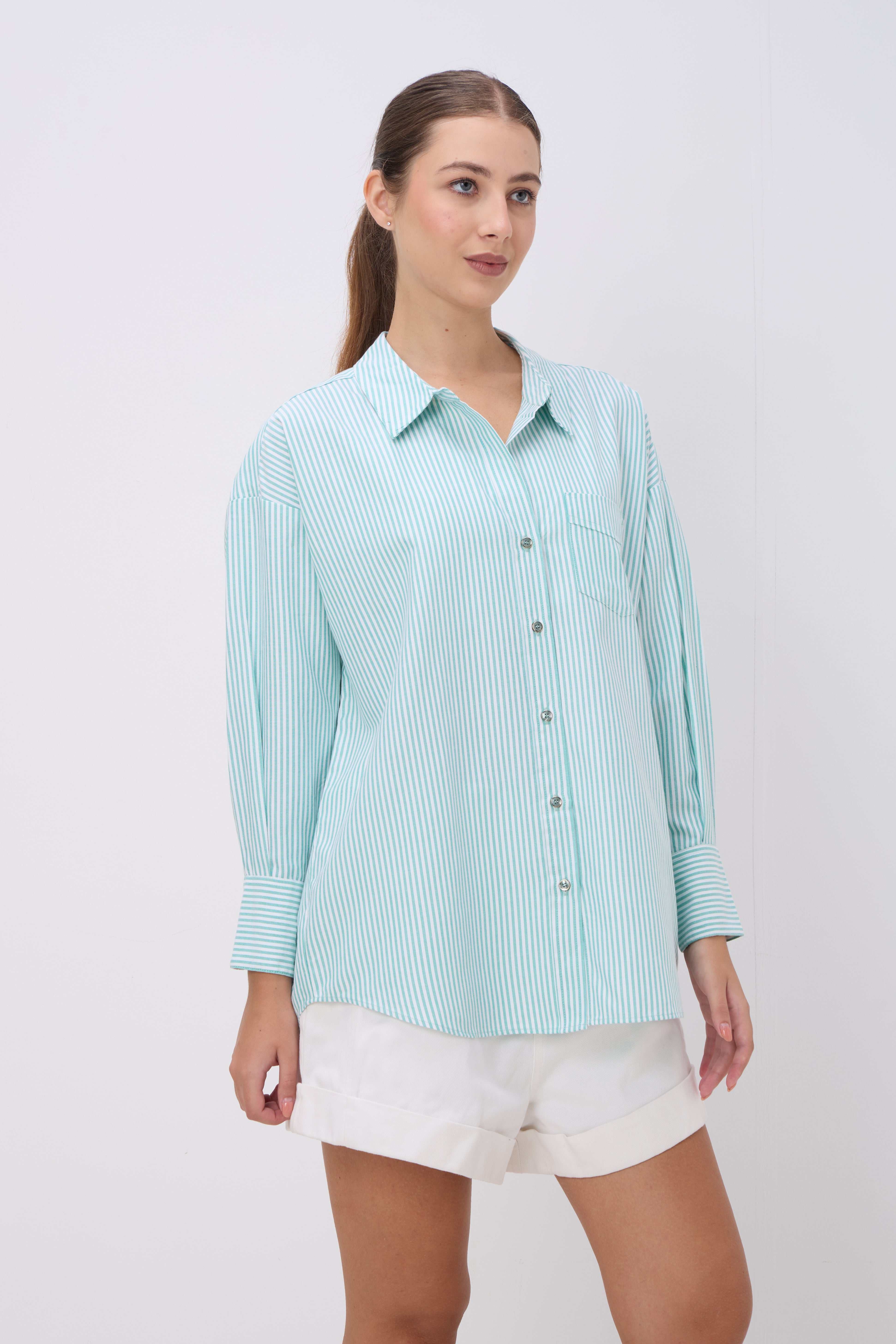 ATLAS STRIPE SHIRT – MINT GREEN