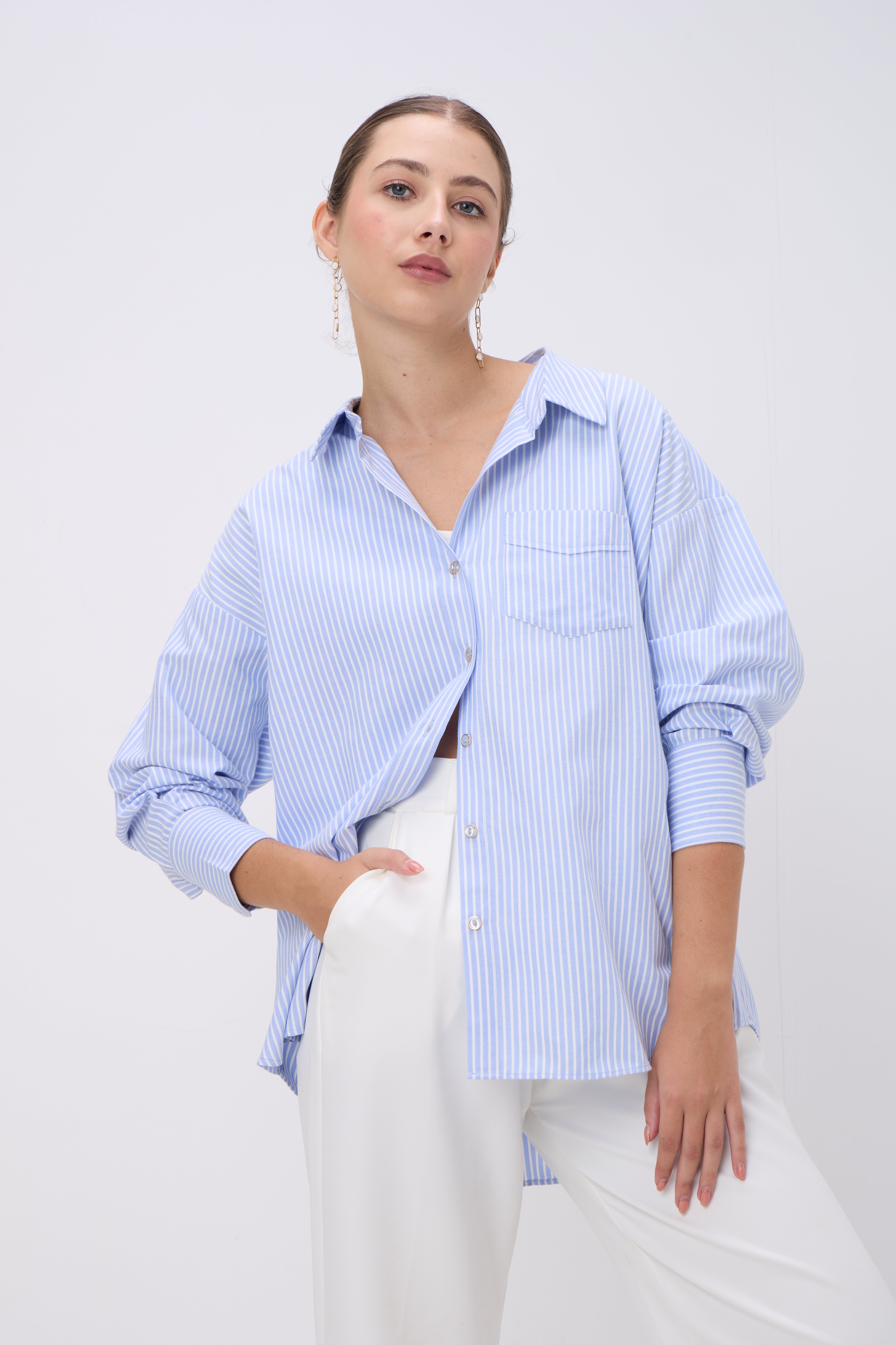 ATLAS STRIPE SHIRT – SKY BLUE