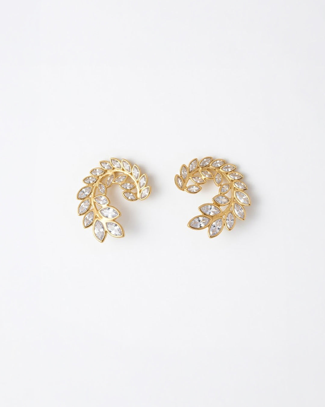 Golden Laurel Crystal Earrings
