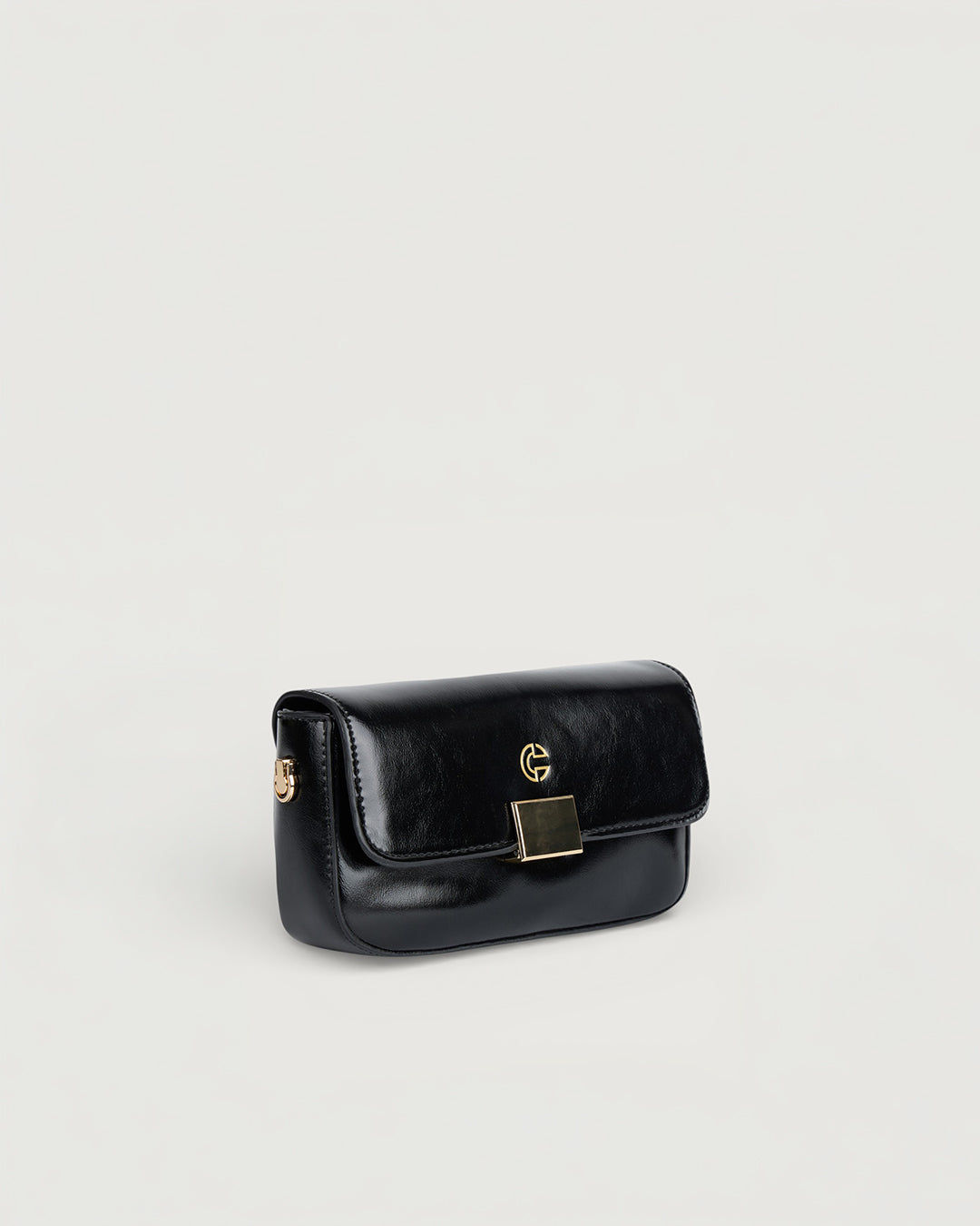 The Lena Crossbody Bag in - JET BLACK