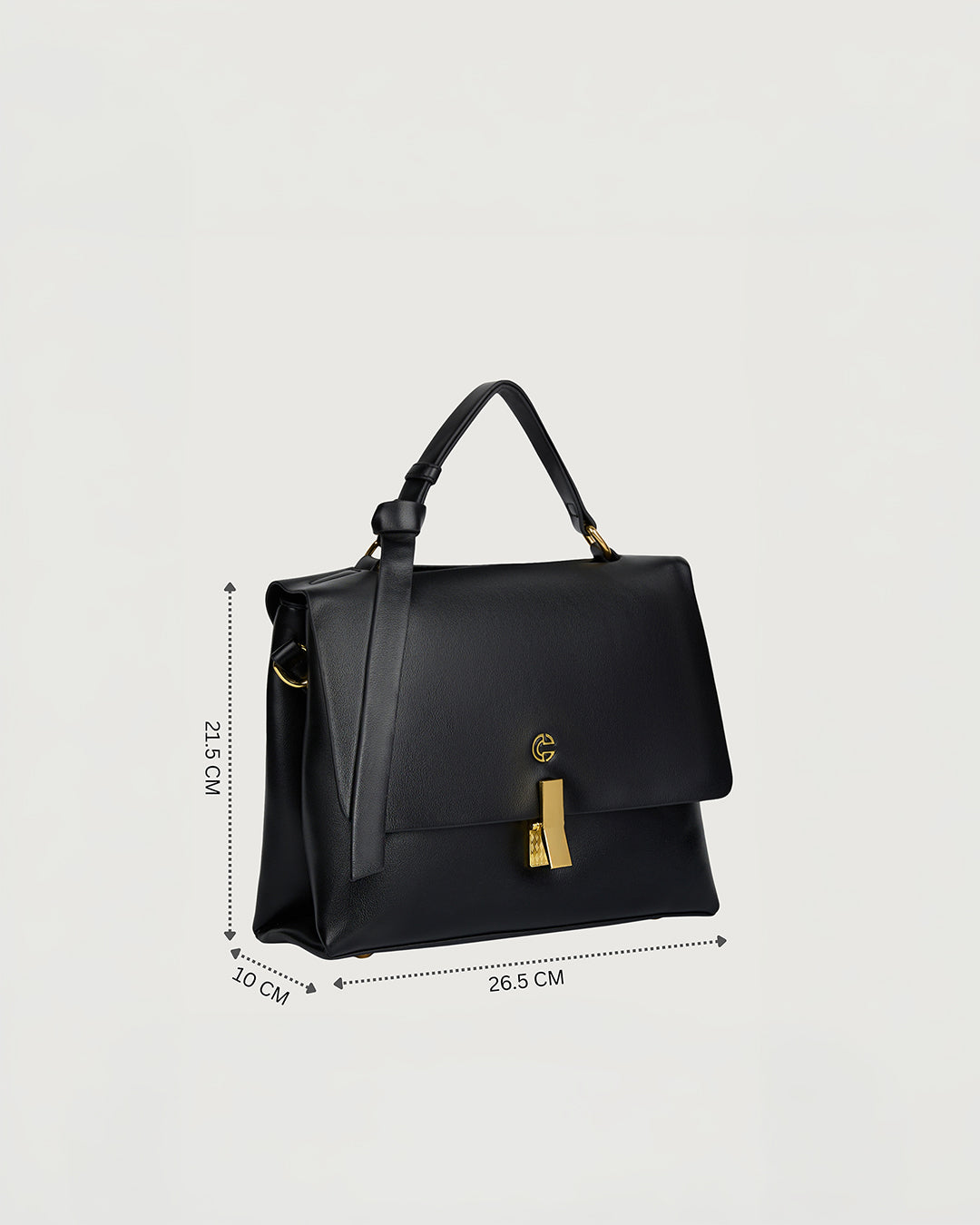 The Elara Top Handle in- JET BLACK