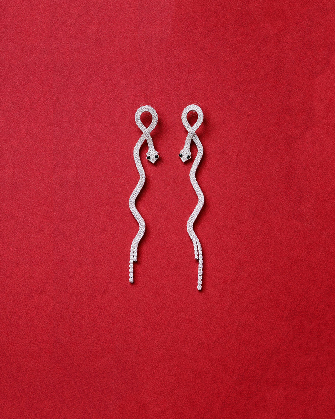 Serpentine Diamond Drop Earrings
