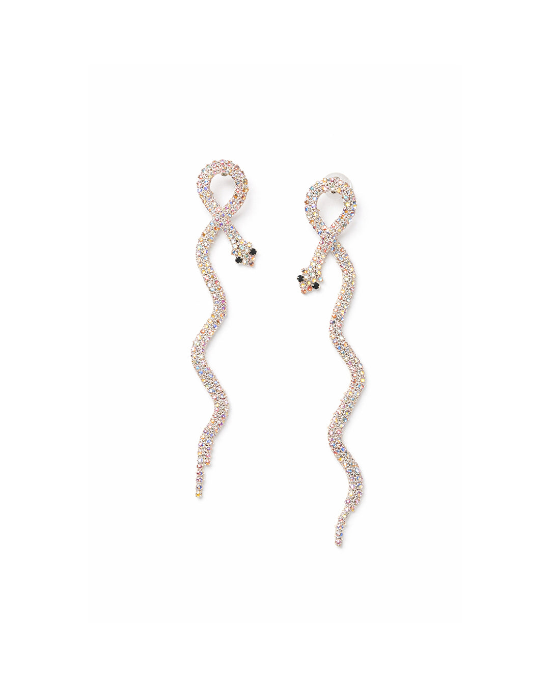 Rhinestone Snake Drop Earrings