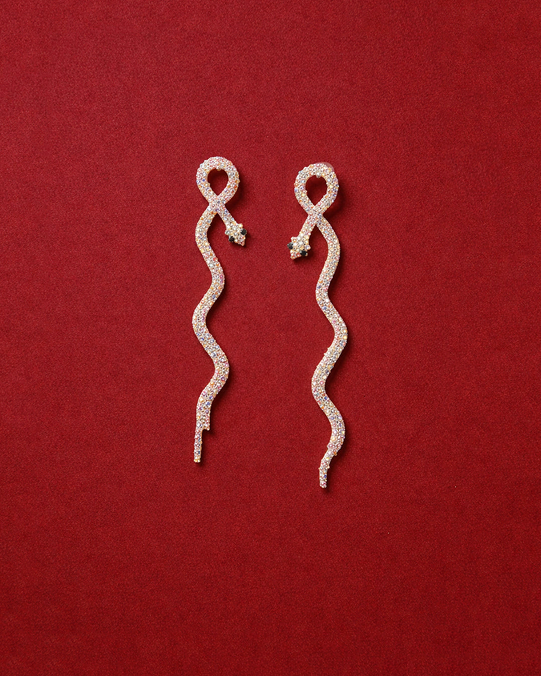 Rhinestone Snake Drop Earrings