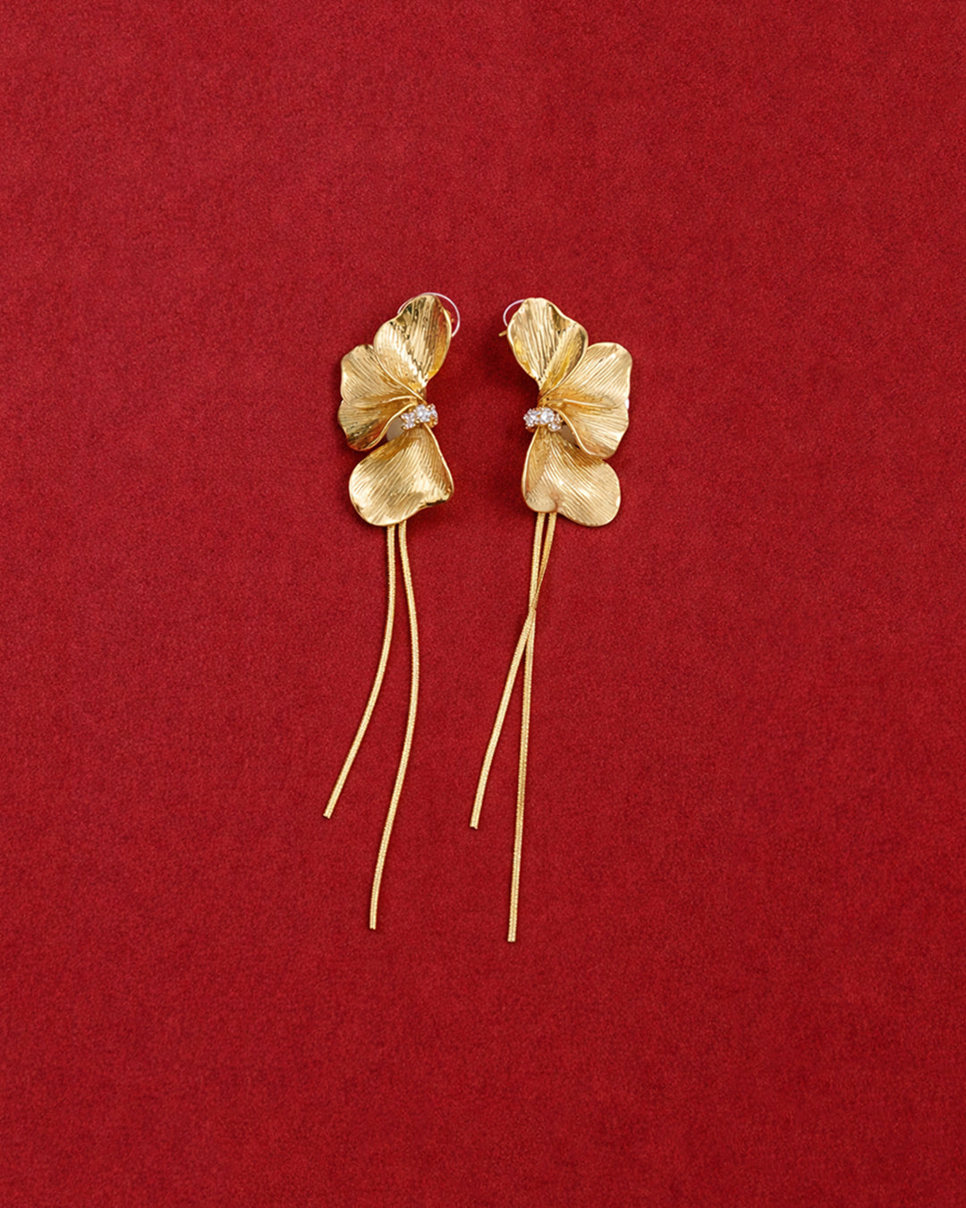 Golden Bloom Tassel Earrings
