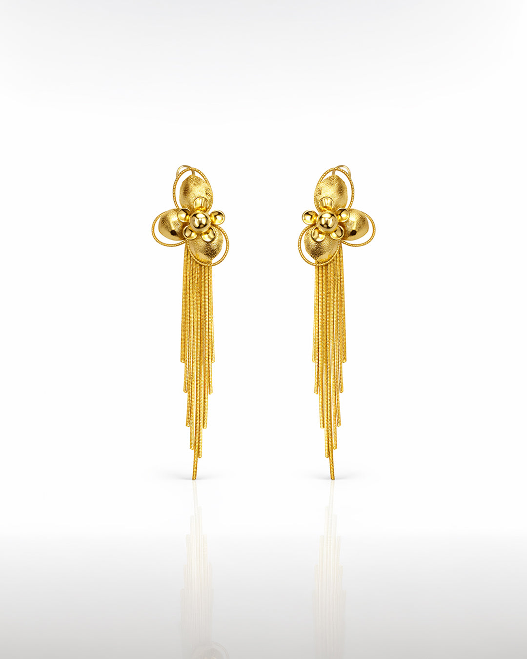 Golden Blossom Tassel Earrings