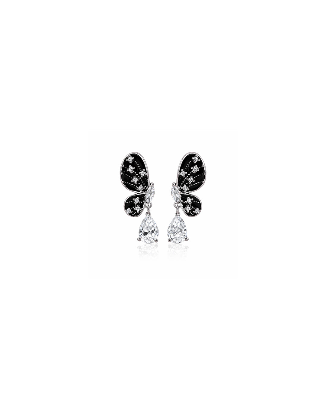 Crystal Butterfly Drop Earrings
