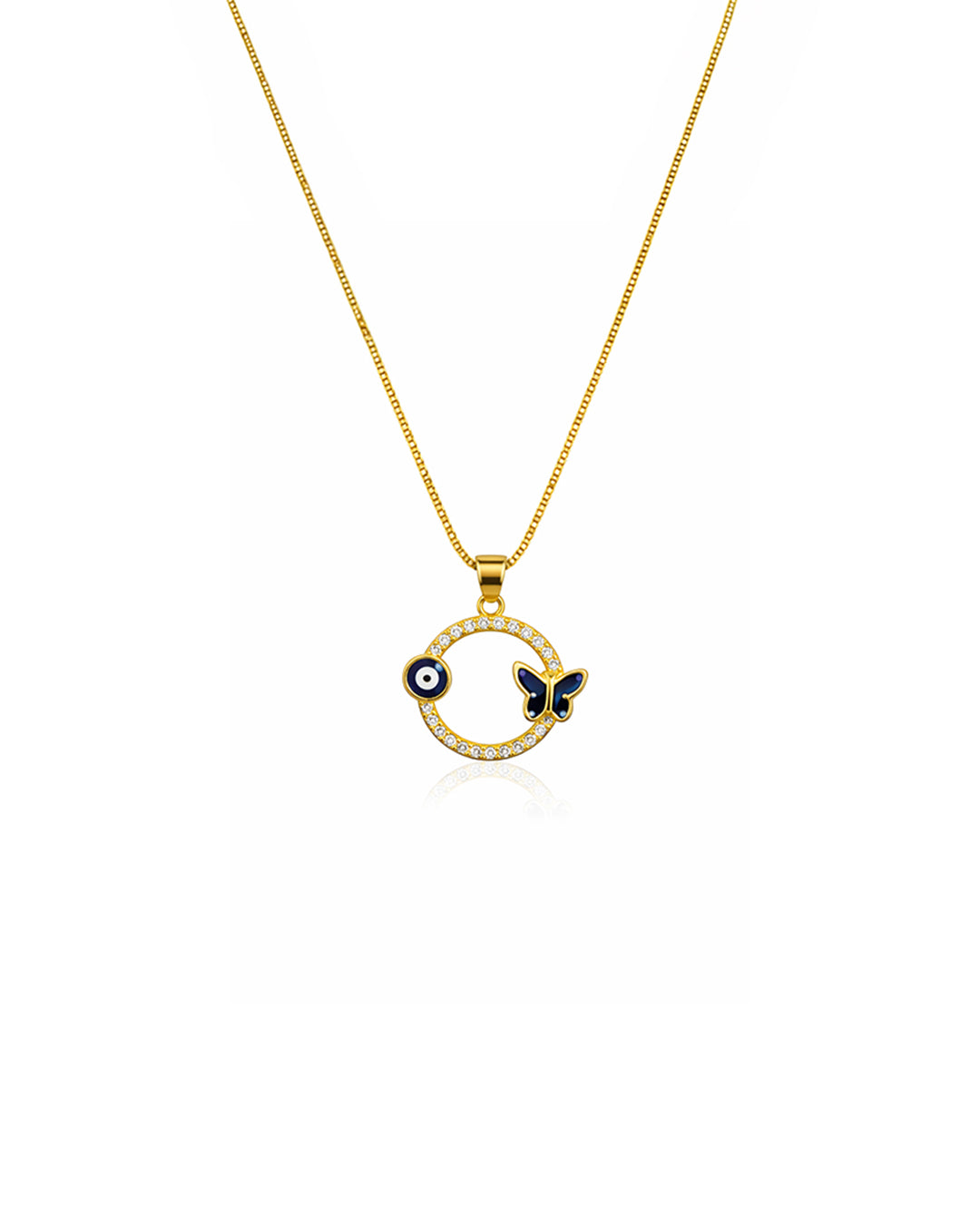 Blue Butterfly Charm Necklace