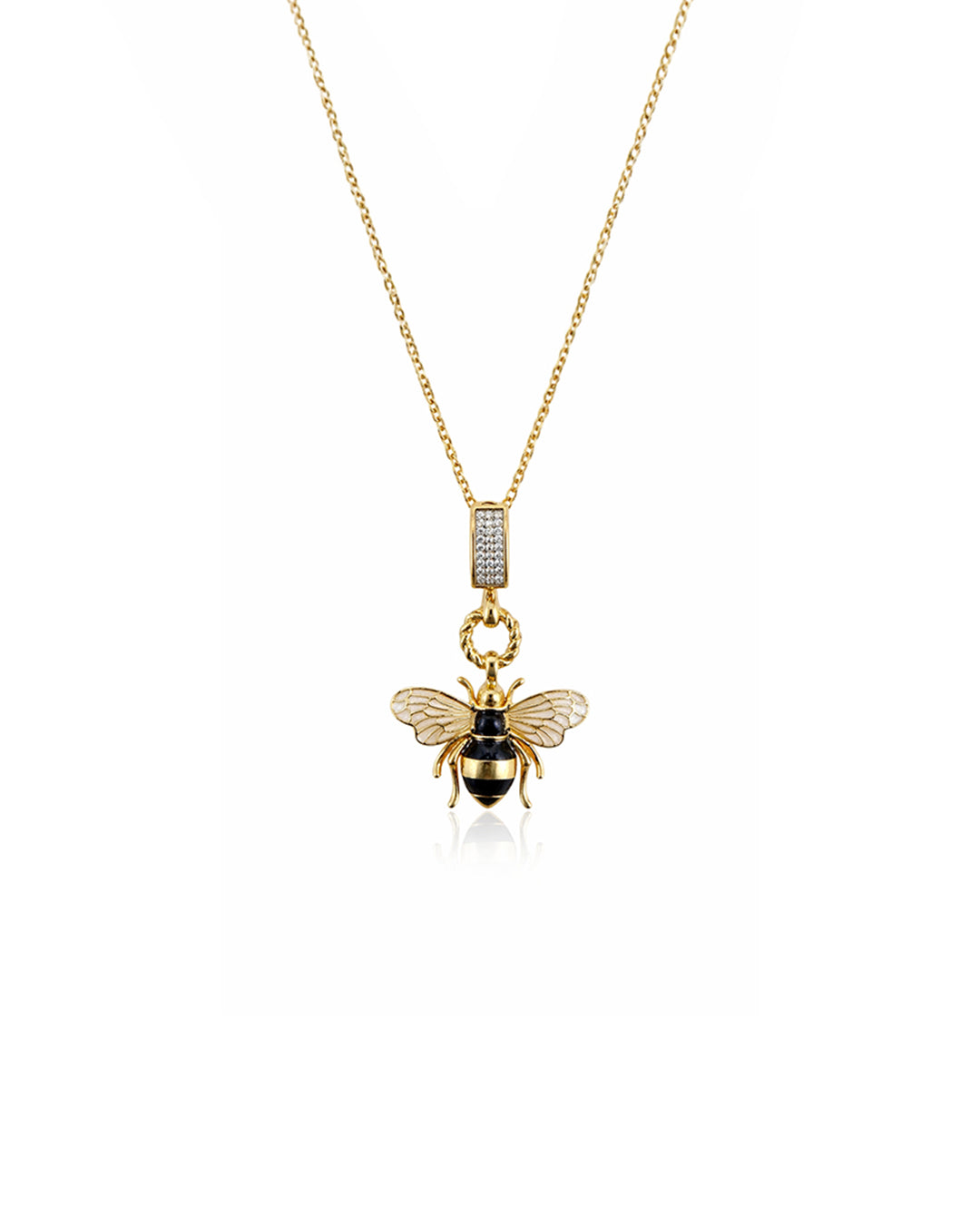 Golden Honeybee Charm Necklace