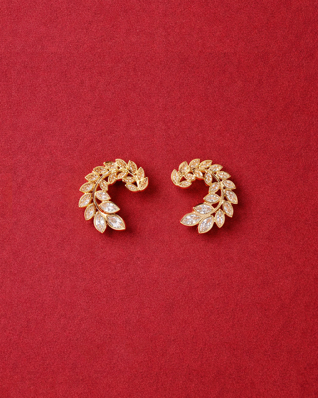 Golden Laurel Crystal Earrings