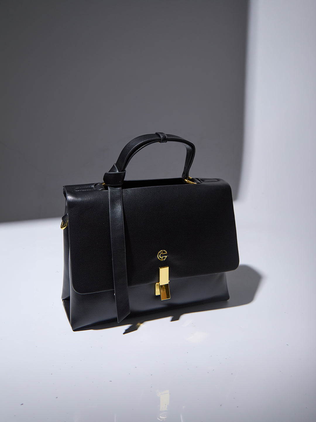 The Elara Top Handle in- JET BLACK