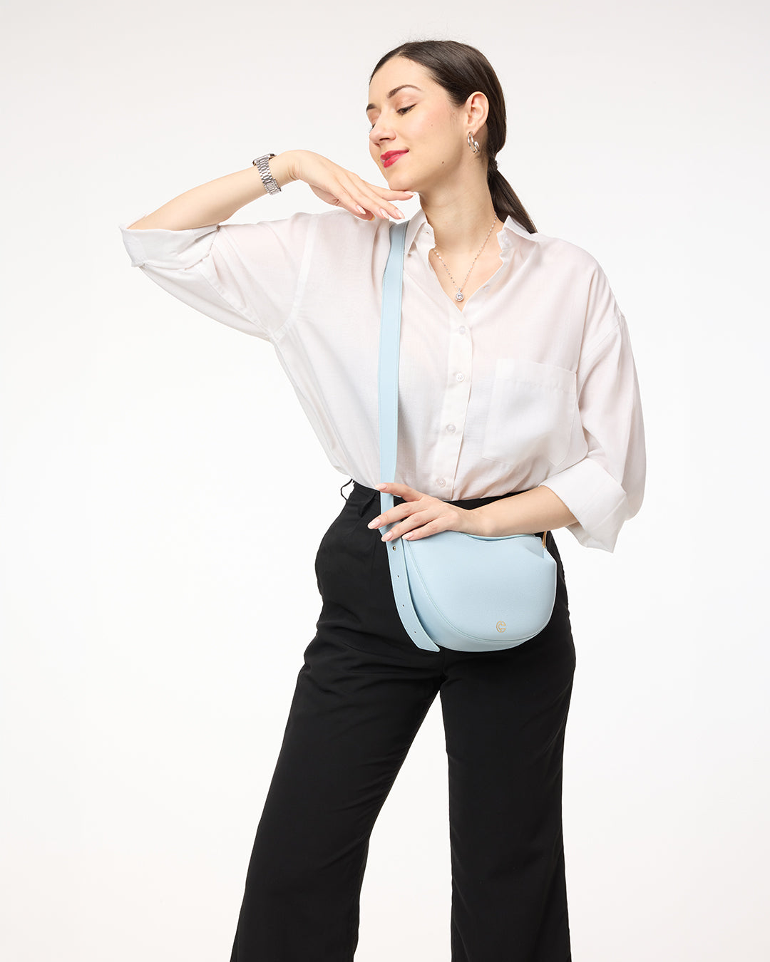 The Terra Bow Bag - Powder blue